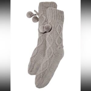 Muk Luks gray long cabin socks/slippers
